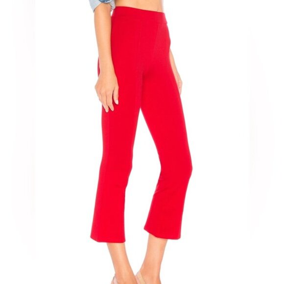 Revolve Lovers and Friends Lee Crop Pants Flare Wide Leg High Waist Red Small - Picture 6 of 13